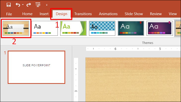 Sử dụng các hình nền mặc định của Microsoft PowerPoint cung cấp sẵn